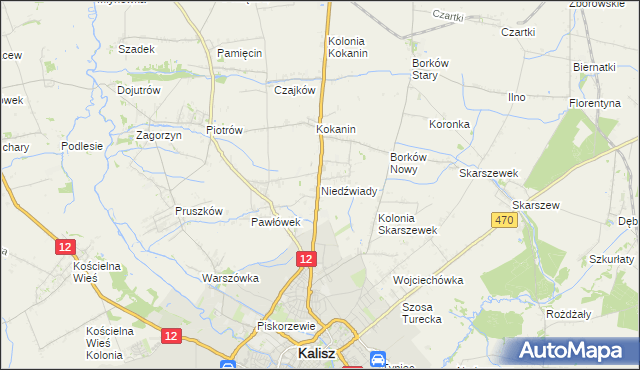 mapa Niedźwiady gmina Żelazków, Niedźwiady gmina Żelazków na mapie Targeo