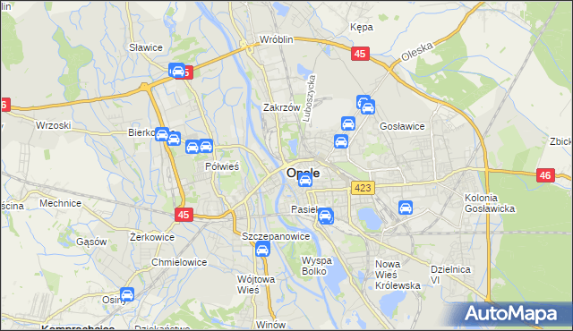 mapa Opola, Opole na mapie Targeo