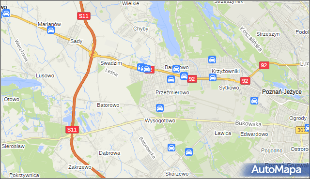 mapa Przeźmierowo, Przeźmierowo na mapie Targeo