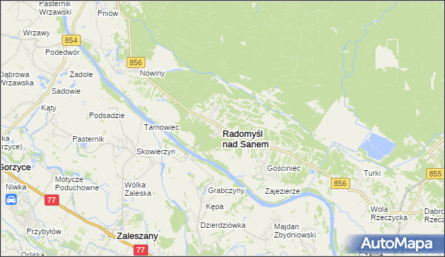 mapa Radomyśl nad Sanem, Radomyśl nad Sanem na mapie Targeo