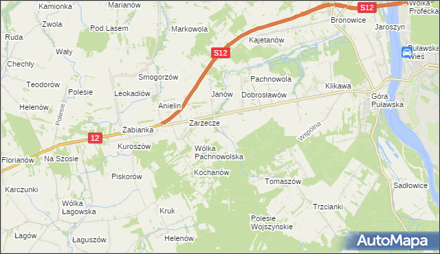mapa Sosnów gmina Puławy, Sosnów gmina Puławy na mapie Targeo
