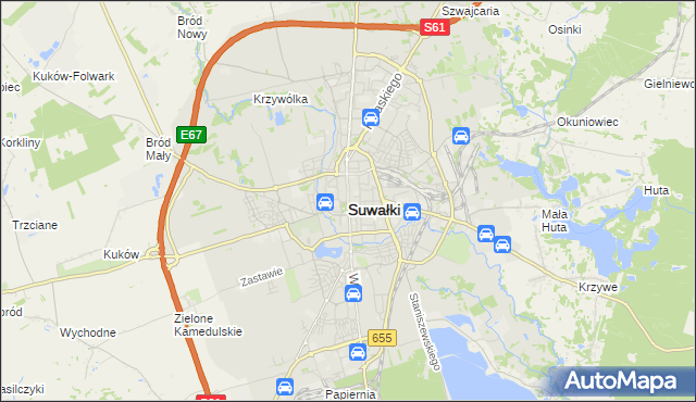 mapa Suwałk, Suwałki na mapie Targeo