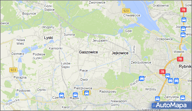 mapa Szczerbice, Szczerbice na mapie Targeo