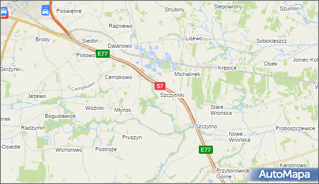 mapa Szczytniki gmina Załuski, Szczytniki gmina Załuski na mapie Targeo