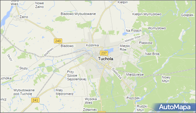 mapa Tuchola, Tuchola na mapie Targeo