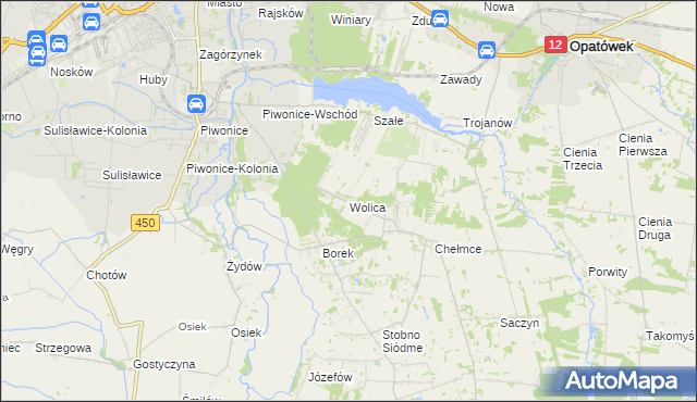 mapa Wolica gmina Godziesze Wielkie, Wolica gmina Godziesze Wielkie na mapie Targeo