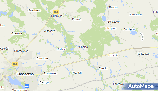 mapa Chełpa, Chełpa na mapie Targeo