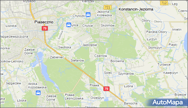 mapa Czarnów gmina Konstancin-Jeziorna, Czarnów gmina Konstancin-Jeziorna na mapie Targeo