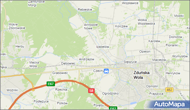 mapa Izabelów Mały, Izabelów Mały na mapie Targeo