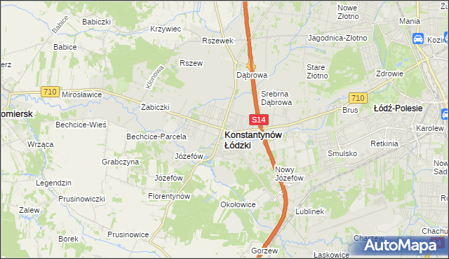 mapa Konstantynów Łódzki, Konstantynów Łódzki na mapie Targeo