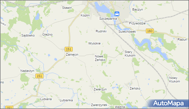 mapa Nowe Żeńsko, Nowe Żeńsko na mapie Targeo