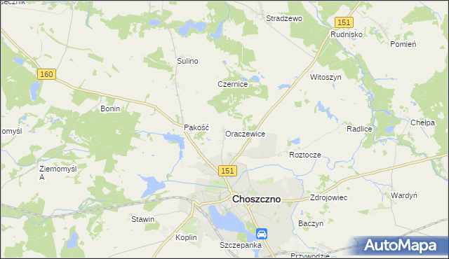 mapa Oraczewice, Oraczewice na mapie Targeo