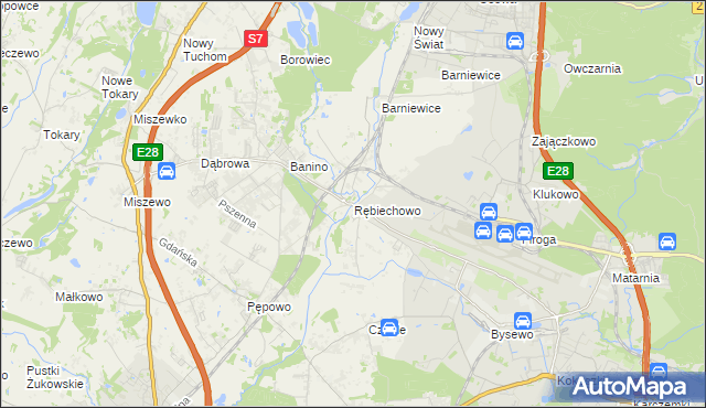 mapa Rębiechowo, Rębiechowo na mapie Targeo
