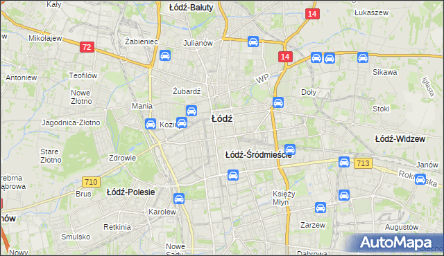 mapa Śródmieście gmina Łódź, Śródmieście gmina Łódź na mapie Targeo