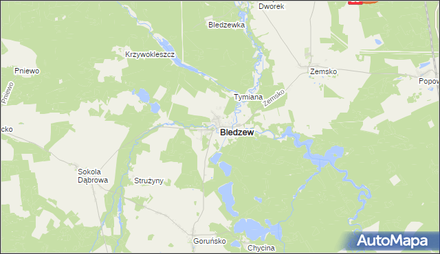 mapa Bledzew, Bledzew na mapie Targeo