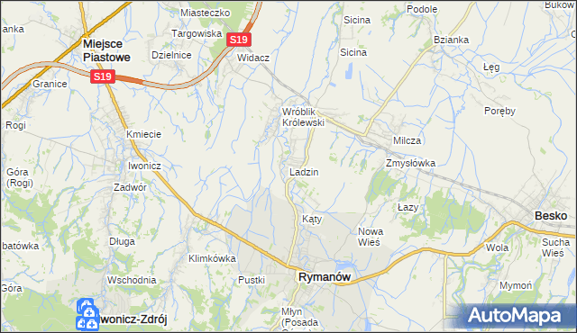 mapa Ladzin, Ladzin na mapie Targeo