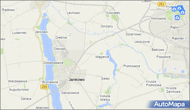 mapa Węgierce gmina Pakość, Węgierce gmina Pakość na mapie Targeo