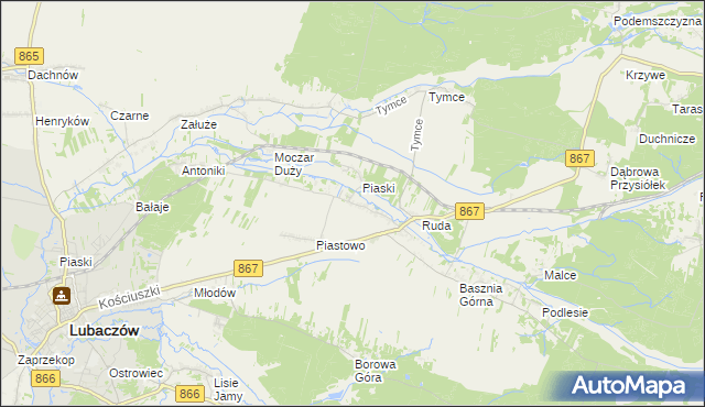 mapa Basznia Dolna, Basznia Dolna na mapie Targeo