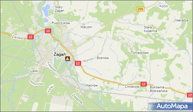 mapa Bożnów, Bożnów na mapie Targeo