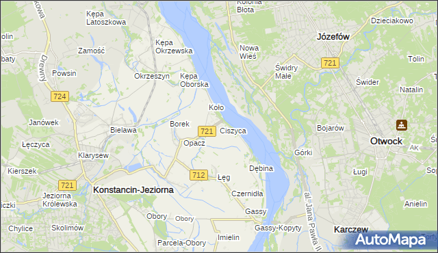 mapa Ciszyca gmina Konstancin-Jeziorna, Ciszyca gmina Konstancin-Jeziorna na mapie Targeo