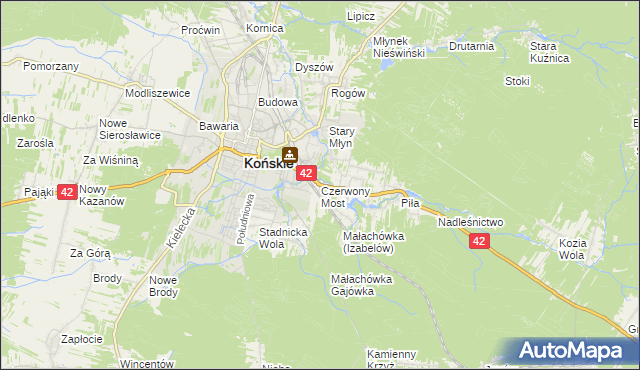 mapa Czerwony Most, Czerwony Most na mapie Targeo