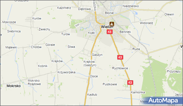 mapa Gaszyn, Gaszyn na mapie Targeo