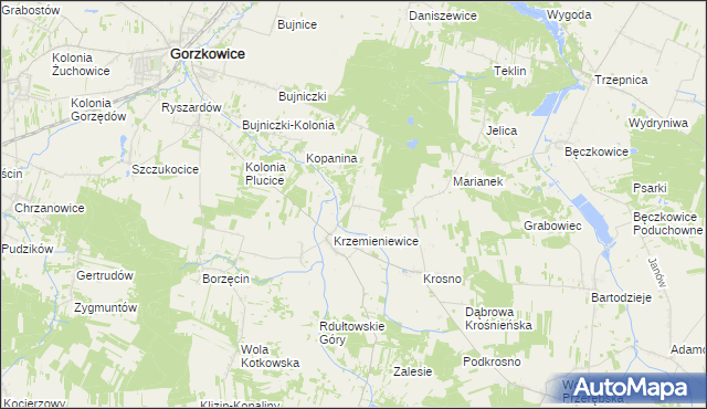 mapa Kolonia Krzemieniewice, Kolonia Krzemieniewice na mapie Targeo