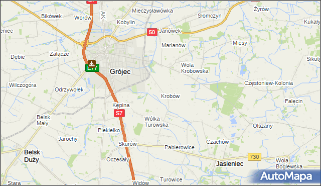 mapa Krobów, Krobów na mapie Targeo