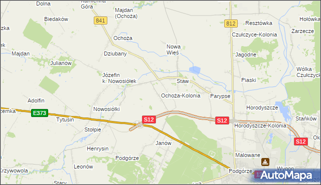 mapa Ochoża-Kolonia, Ochoża-Kolonia na mapie Targeo