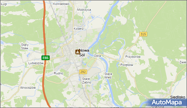 mapa Odra gmina Nowa Sól, Odra gmina Nowa Sól na mapie Targeo