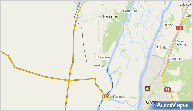mapa Pargowo, Pargowo na mapie Targeo