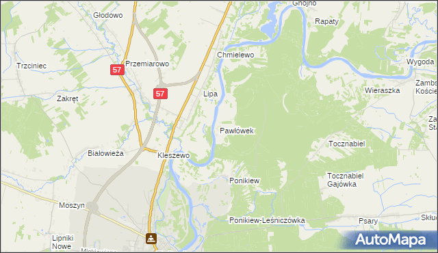 mapa Pawłówek gmina Pułtusk, Pawłówek gmina Pułtusk na mapie Targeo