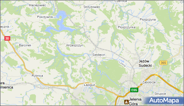 mapa Siedlęcin, Siedlęcin na mapie Targeo