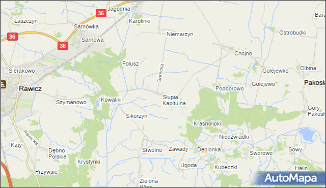 mapa Słupia Kapitulna, Słupia Kapitulna na mapie Targeo