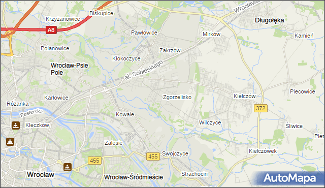 mapa Zgorzelisko, Zgorzelisko na mapie Targeo