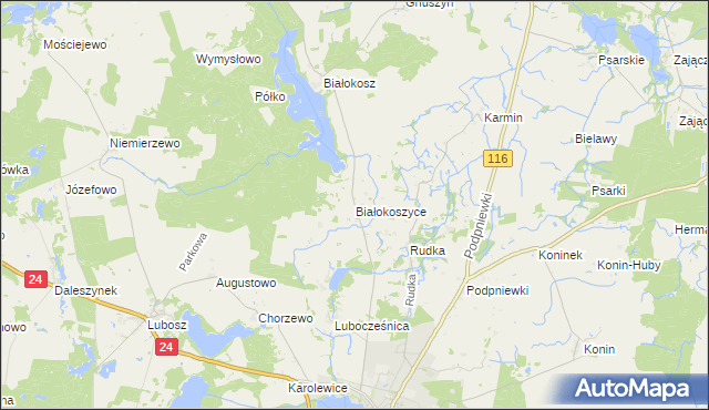mapa Białokoszyce, Białokoszyce na mapie Targeo