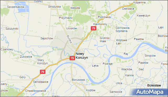mapa Grotniki Duże, Grotniki Duże na mapie Targeo