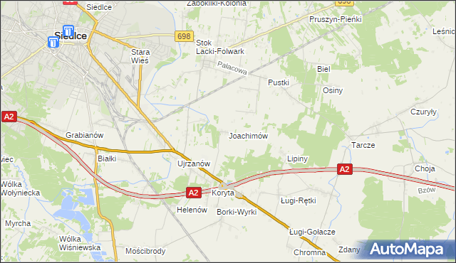 mapa Joachimów, Joachimów na mapie Targeo