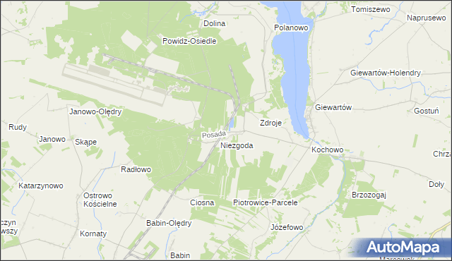 mapa Posada gmina Słupca, Posada gmina Słupca na mapie Targeo