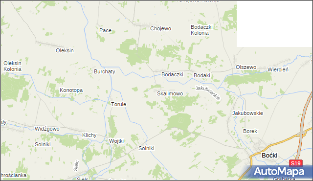mapa Skalimowo, Skalimowo na mapie Targeo