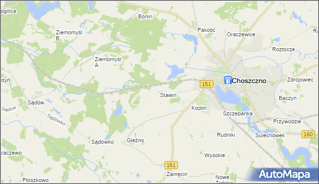 mapa Stawin, Stawin na mapie Targeo