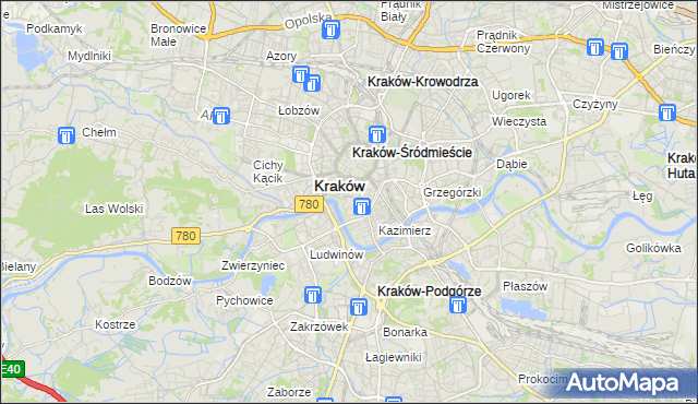 mapa Wawel, Wawel na mapie Targeo