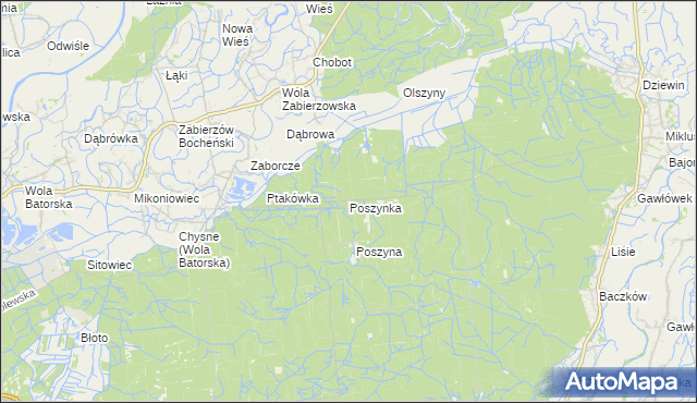 mapa Poszynka, Poszynka na mapie Targeo