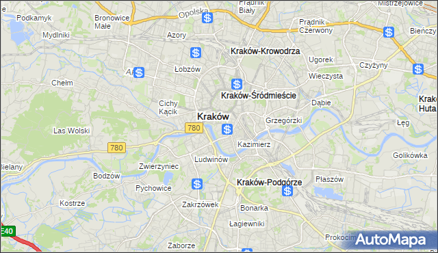 mapa Wawel, Wawel na mapie Targeo