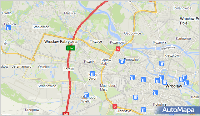 mapa Gądów Mały, Gądów Mały na mapie Targeo