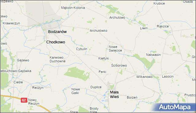 mapa Kiełtyki, Kiełtyki na mapie Targeo