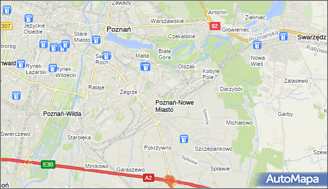 mapa Nowe Miasto gmina Poznań, Nowe Miasto gmina Poznań na mapie Targeo
