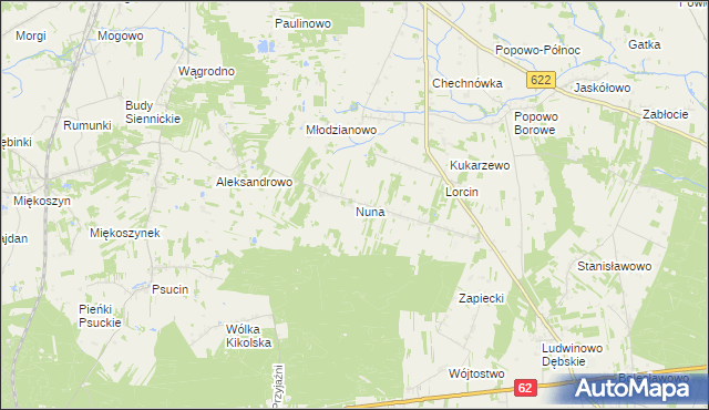 mapa Nuna, Nuna na mapie Targeo