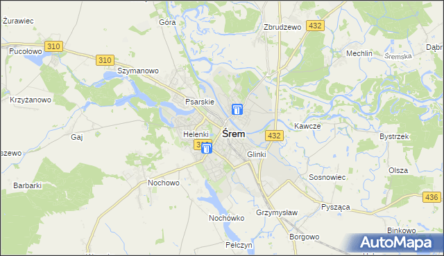 mapa Śrem, Śrem na mapie Targeo
