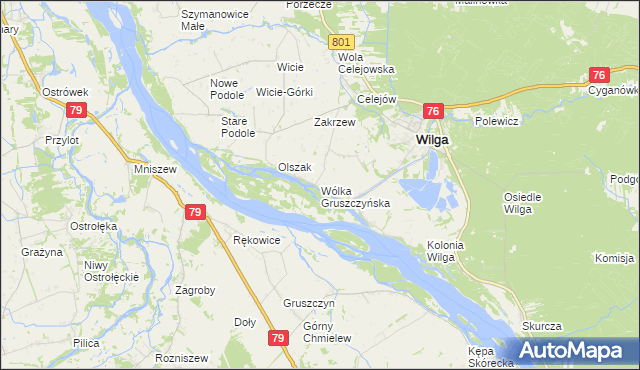 mapa Wólka Gruszczyńska, Wólka Gruszczyńska na mapie Targeo